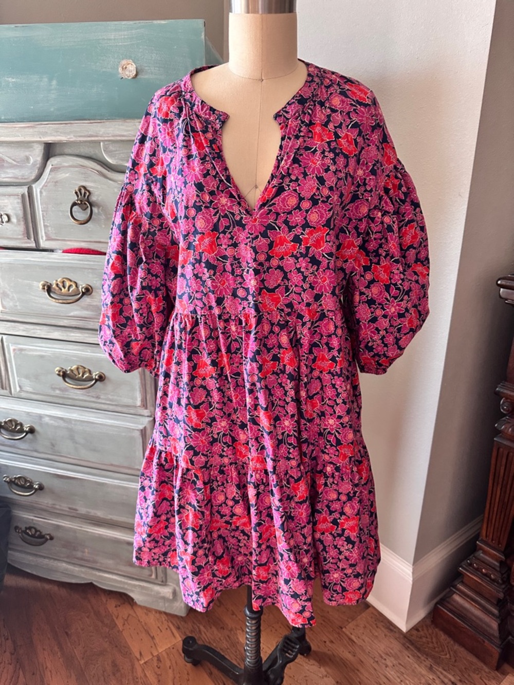Sundry The Anywhere Ditzy Floral Mini Dress Red - Picture 4 of 11